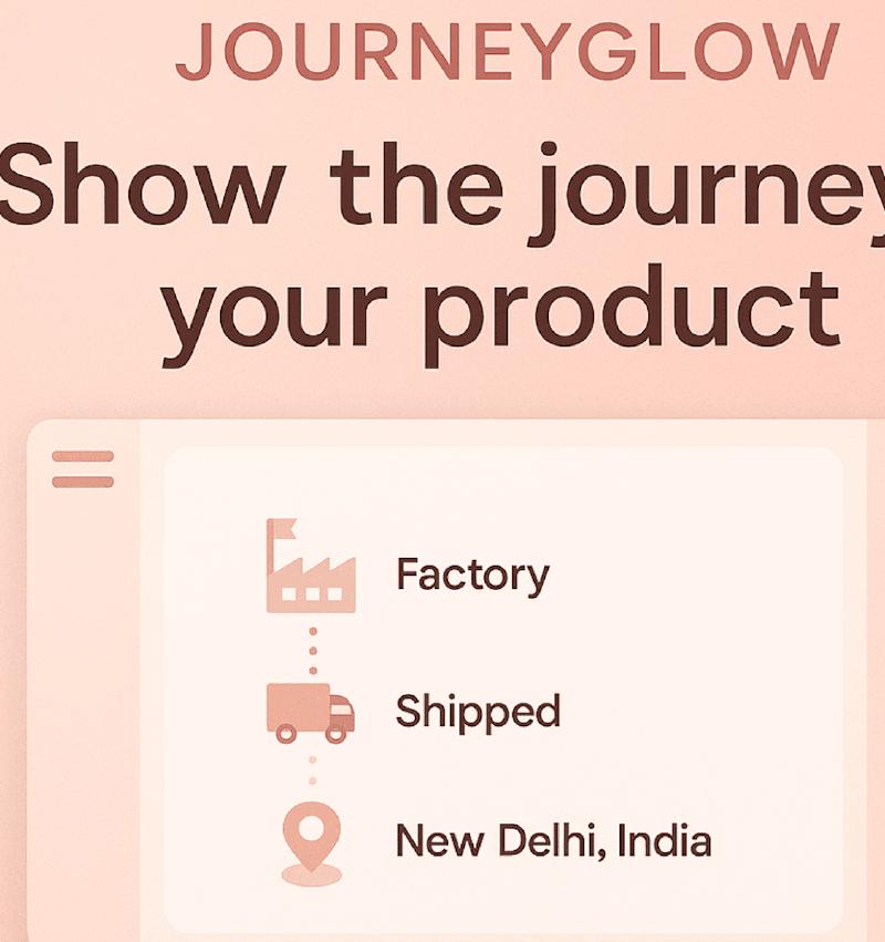 JourneyGlow - Product Journey Transparency, Shopify app by Victoria Garland Creative