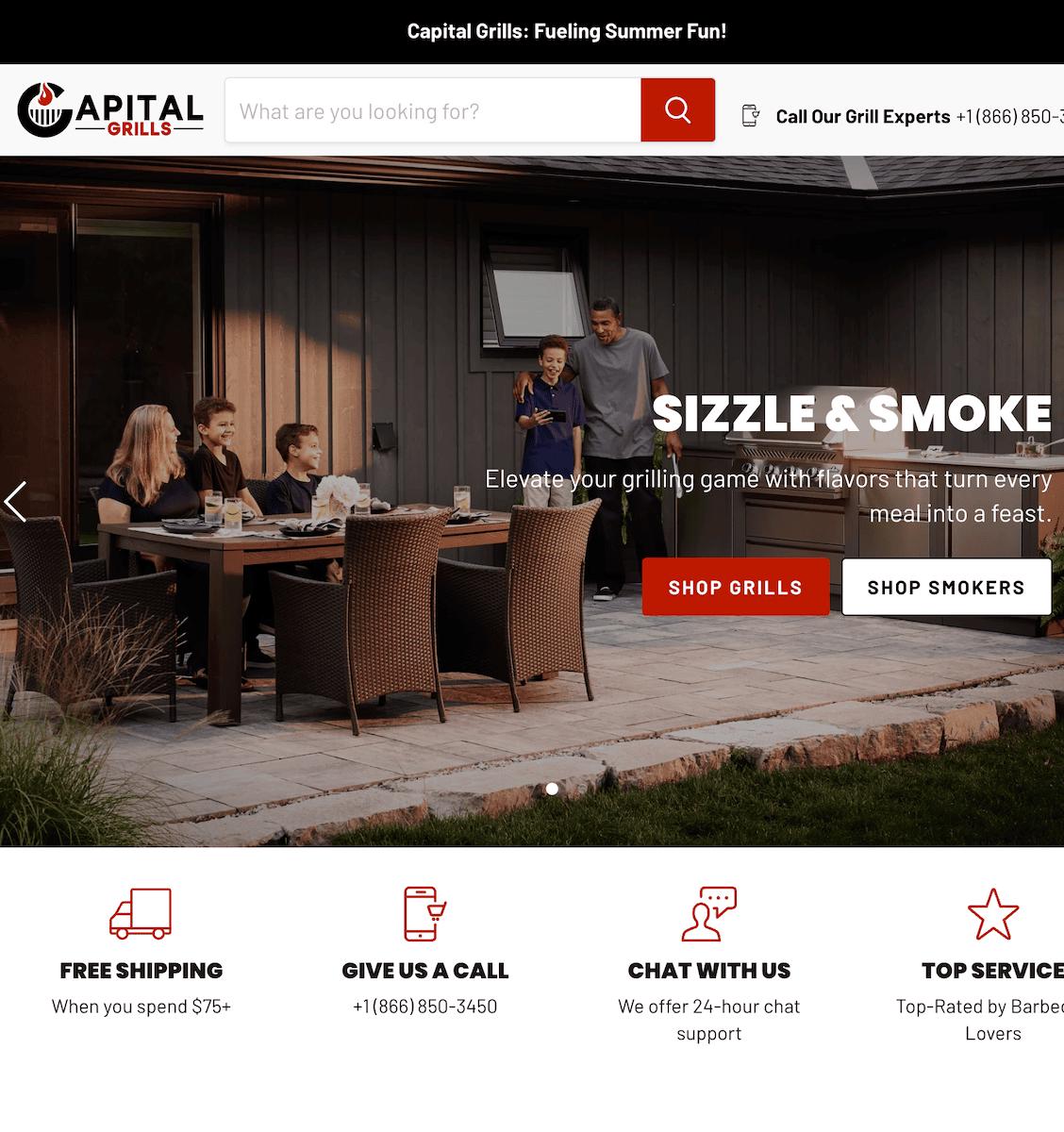 Capital Grills, Shopify project by Victoria Garland Creative