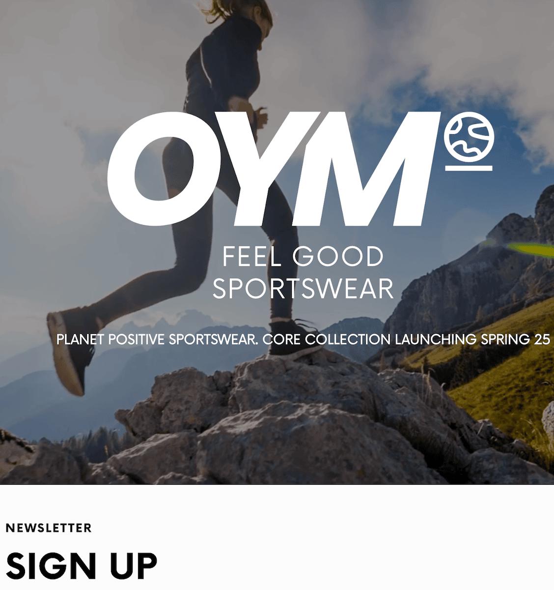 OYM Sportswear | Sustainable Activewear Shopify Store, Shopify project by Victoria Garland Creative
