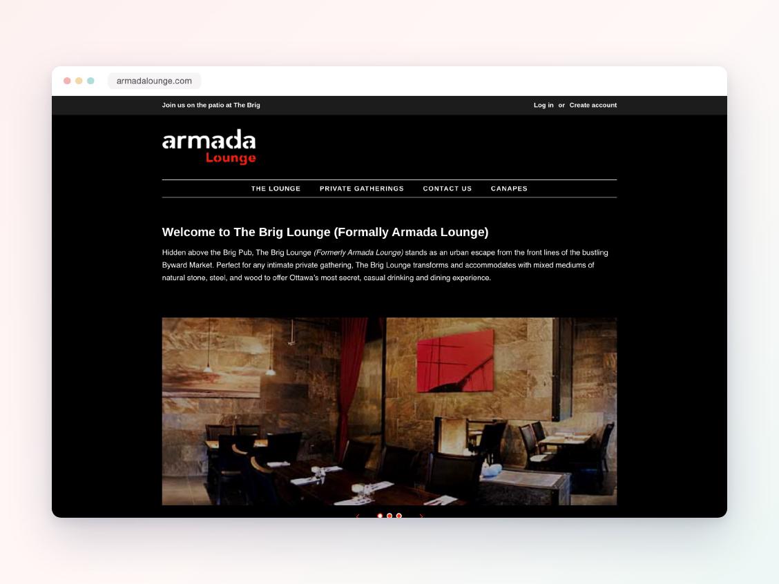 Armada Lounge, Shopify project by Victoria Garland Creative