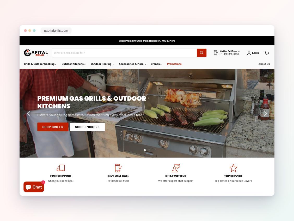 Capital Grills, Shopify project by Victoria Garland Creative