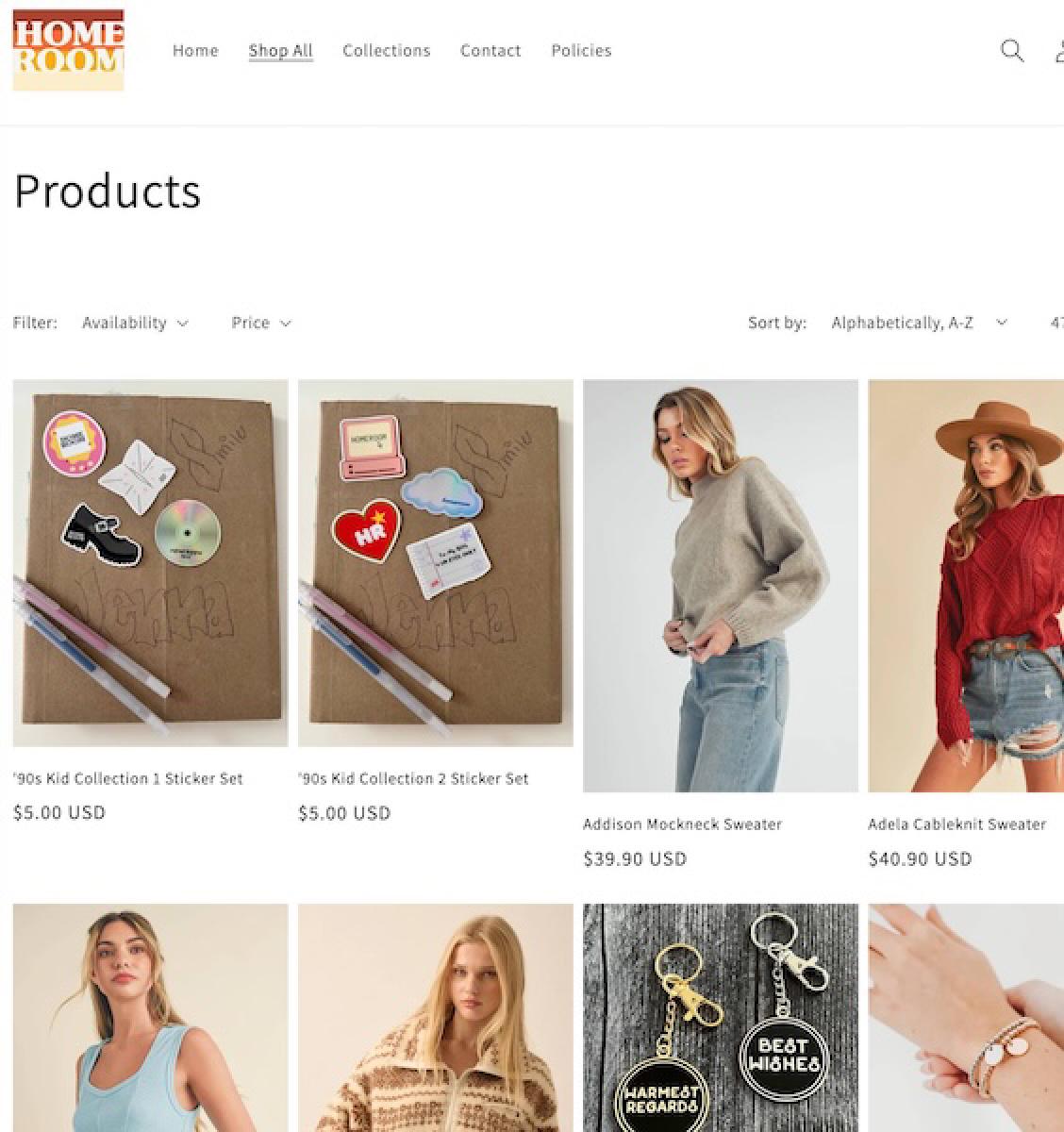 HOMEROOM, Shopify project by Victoria Garland Creative